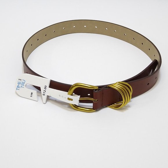 Time and Tru Women's 5 Loop Belt S/M Brown Faux Leather NWT - Picture 1 of 3